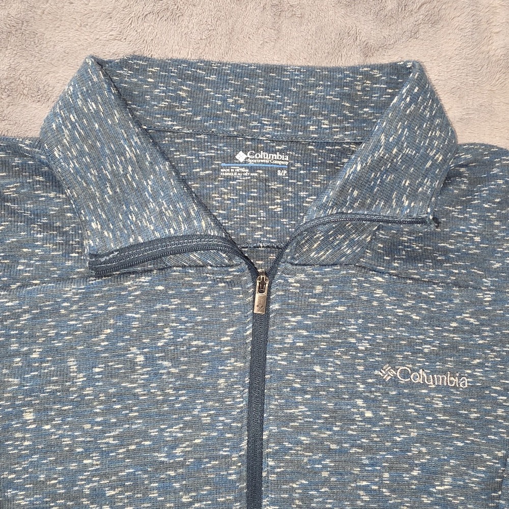 Columbia Sportswear Womens Full Zip Teal‎ Green Speckled Track Jacket Size Small